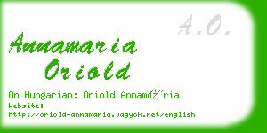 annamaria oriold business card